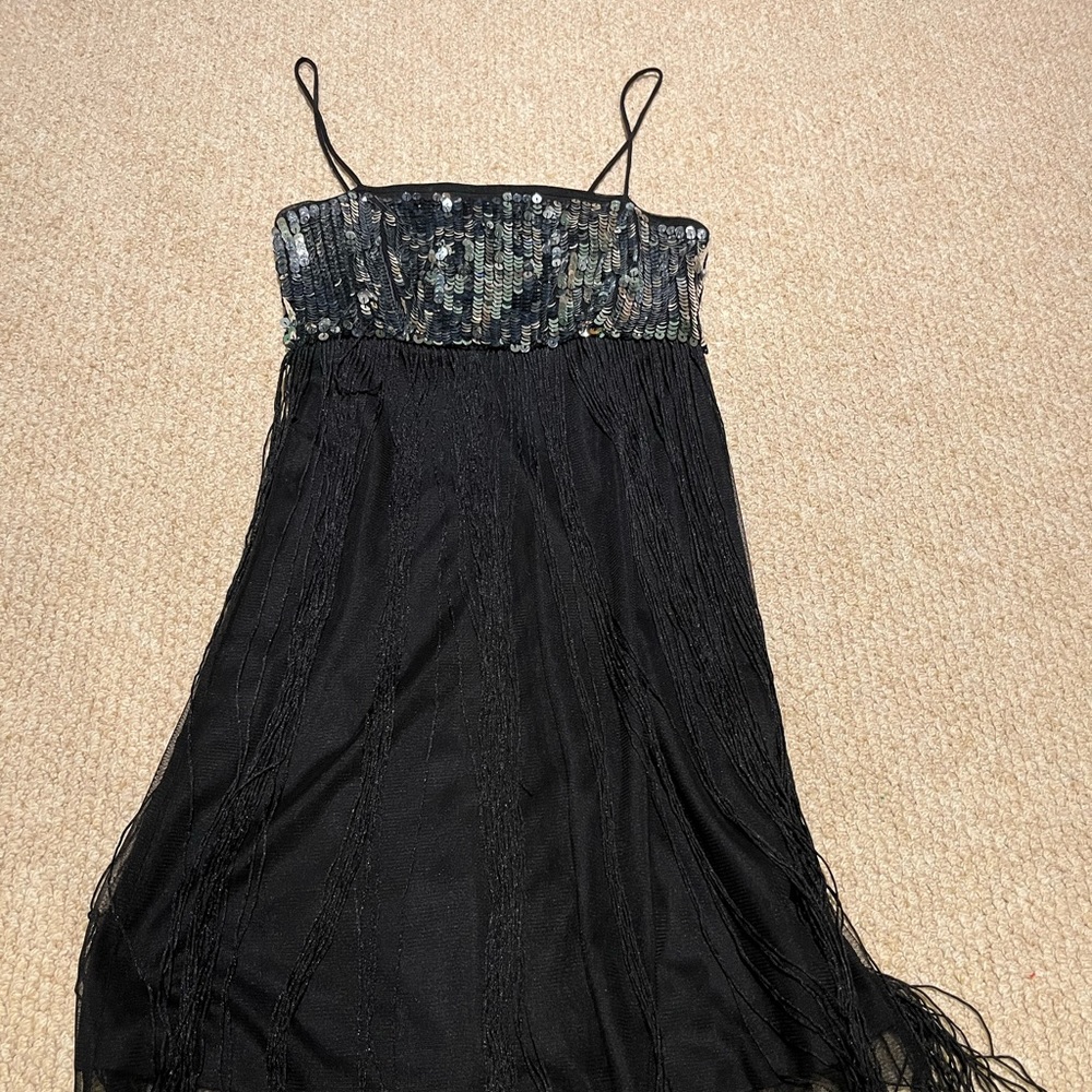 ASOS Women’s Black Sequin Fringe Dress
